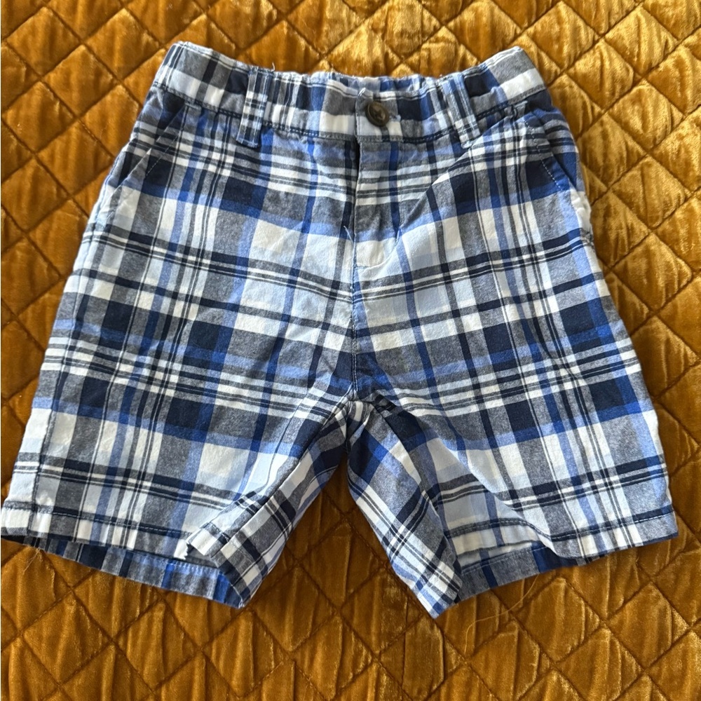Janie and Jack Boy 24 Months Plaid Shorts in blue